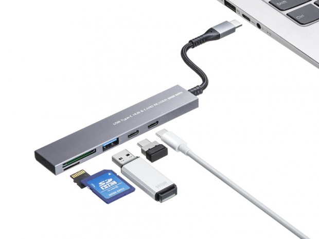 厚さ約7mmのカードリーダ機能付き薄型USBハブ計4モデル
