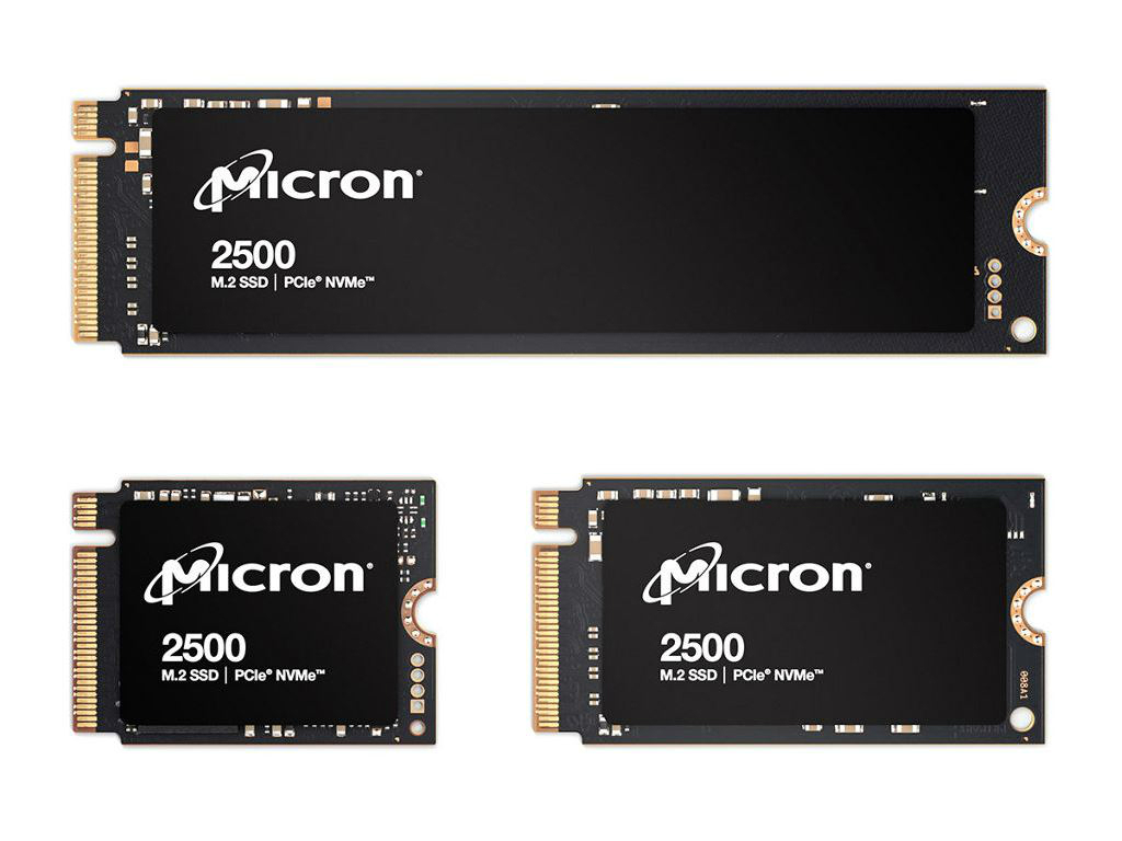 内蔵型SSD micron 2500 NVMe M.2 ssd 2tb 232層QLC NANDフラッシュを採用したNVMe M.2 SSD、Micron「2500 SSD