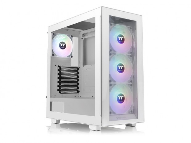 4基のCT120 ARGB Syncファンを搭載する2面強化ガラスミドルタワー、Thermaltake「V350 TG ARGB Snow」