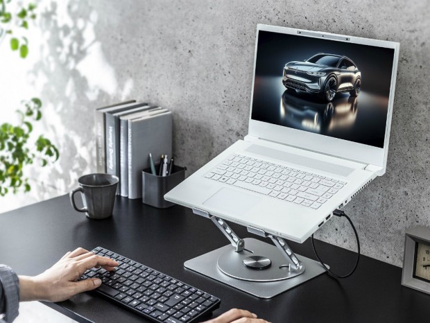 100mmファンを搭載したアルミニウム製ノートPCスタンドがサンワサプライから