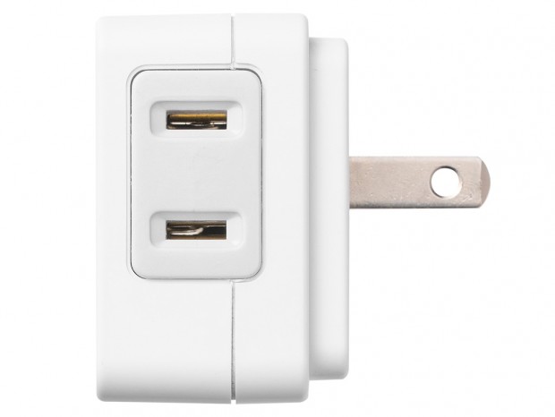 雷から機器を守る「サージ低減素子内蔵」のスリム3個口電源タップ
