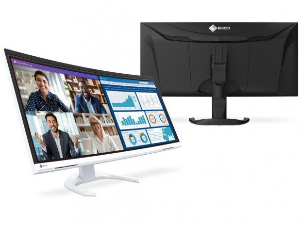 Webカメラとマイクを内蔵した34.1型UWQHD湾曲液晶、EIZO「FlexScan EV3450XC」
