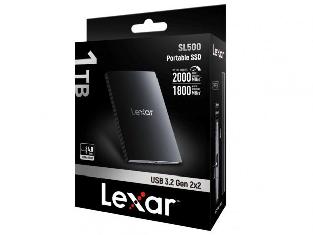 最薄部4.8mmのUSB 3.2 Gen 2×2対応ポータブルSSD、Lexar「SL500