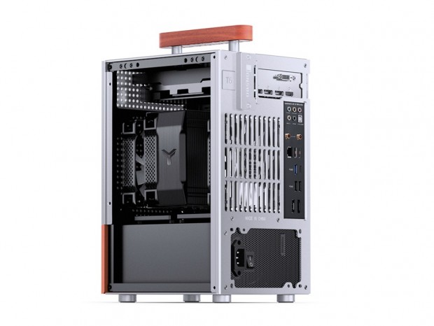 ヘッドセットハンガーにもなる木製ハンドル搭載Mini-ITXケース、JONSBO