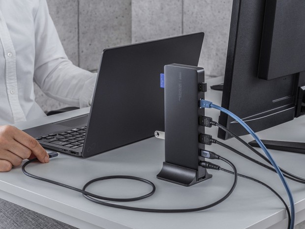 サンワサプライ、4Kの2画面出力やPD給電が可能なドッキングステーション