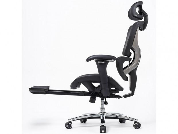 耐荷重200kgのスライド式オットマン付きエルゴノミクス形状メッシュチェア