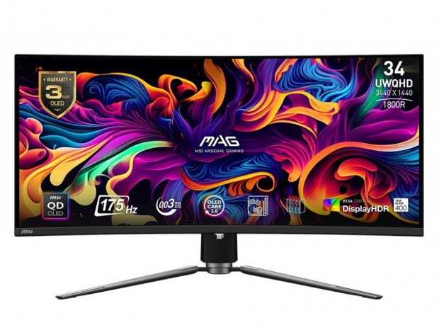 MSI、175Hz駆動のQD-OLEDパネルを採用した曲面UWQHDディスプレイ