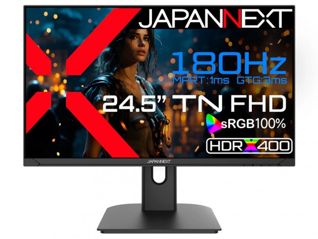 TNパネルを採用する24.5型フルHDゲーミング液晶2機種がJAPANNEXTから