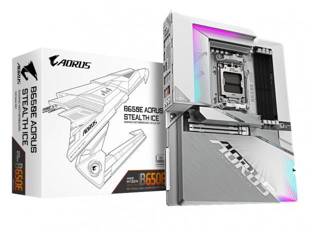 コメント　GIGABYTE B650E A STEALTH ICE GIGABYTE、B650Eチップ採用の背面コネクタマザーボード「AORUS B650E