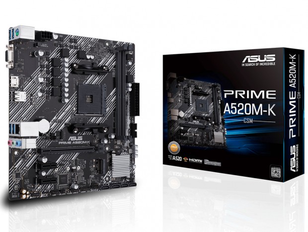 ASUS、売価約6,000円のA520チップ搭載AM4マザーボード「PRIME A520M-K