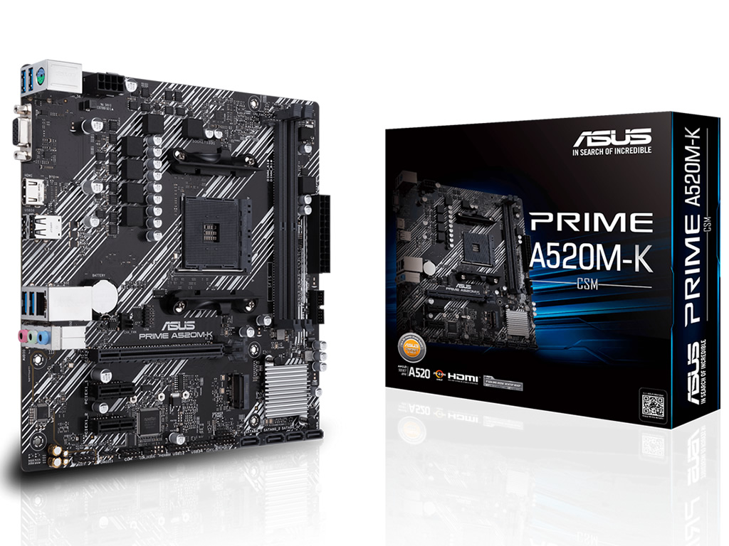 【新品未使用】ASUS PRIME A520M-K マザーボード 2個まとめ売り 今日のお買い得) 税込約4,500円のSocket AM4マザーボード、ASUS「PRIME