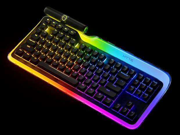 155灯LEDとクリスタルポリカーボネート採用の光るテンキーレスキーボード、HYTE「Keeb TKL」