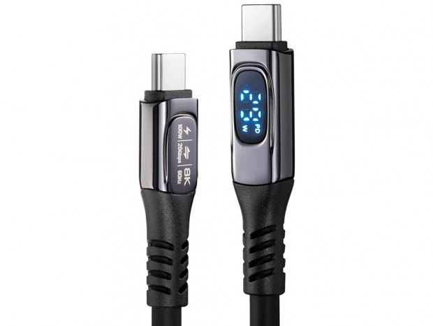 電力表示機能が付いた8K/60Hz映像出力対応のUSB Type-Cケーブル