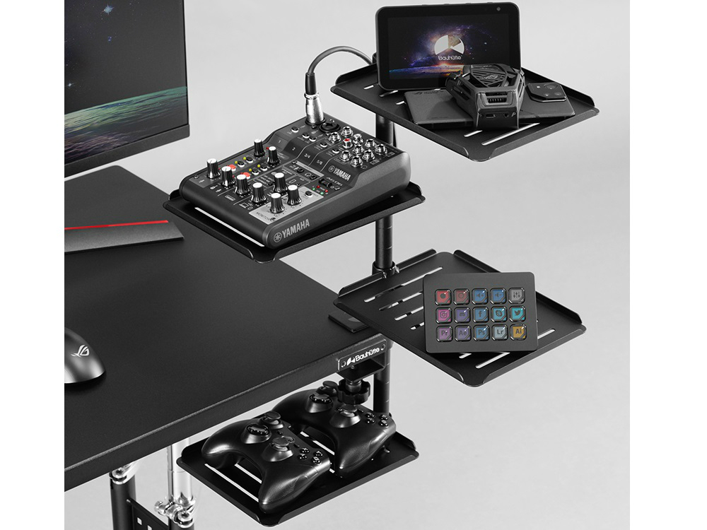 オーディオ機器を浮かせて設置する、Bauhutteのタワー型スタンド