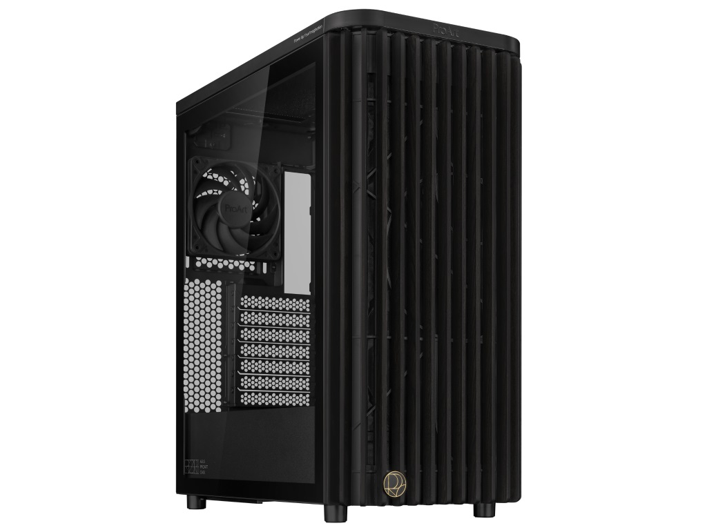 PCケース(自作PC用) ASUS ProArt PA401 32mm厚160mmファンを2基搭載するアッシュ材採用ミドルタワー、ASUS