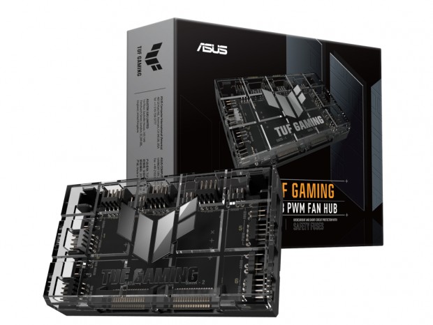 ASUS、最大6台のARGB LEDファンを接続できる「TUF Gaming ARGB PWM Fan Hub」