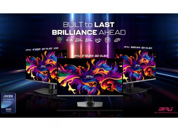 MSI、4K/240HzとWQHD/500Hz対応の27型QD-OLEDゲーミング