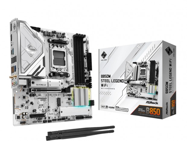ASRock、白いMicroATXマザーボード「B850M Steel Legend WiFi