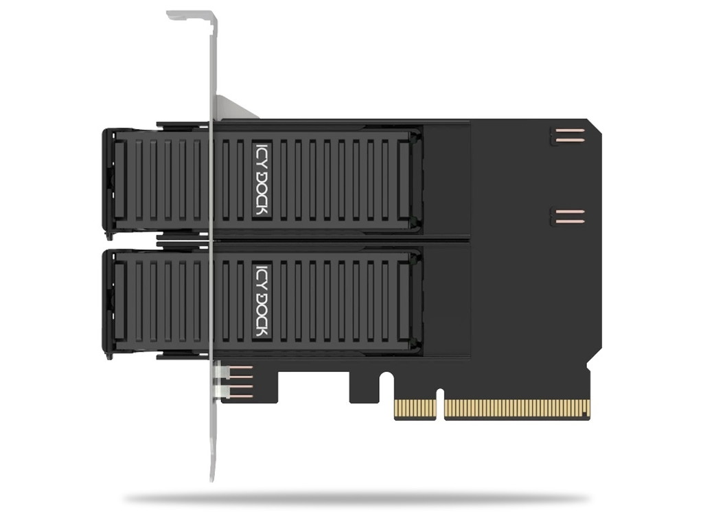 ICY DOCK、ヒートシンク付きM.2 SSD×2をリムーバブルドライブ化できる