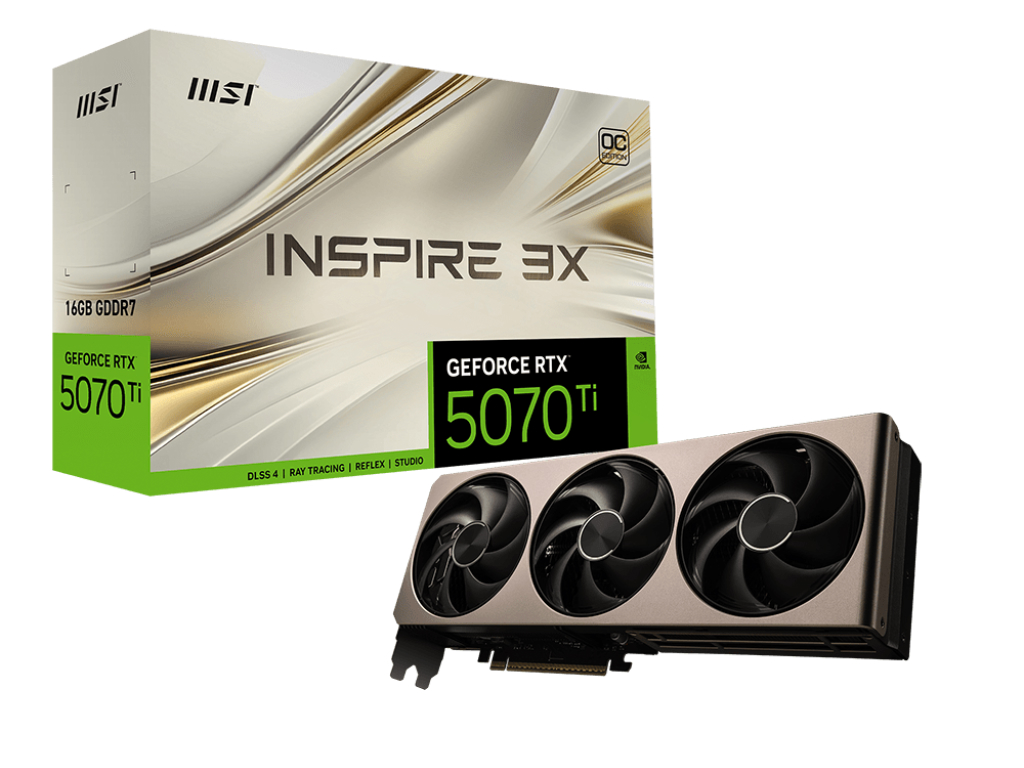 MSI、NVIDIA SFF-Readyに準拠する「GeForce RTX 5070 Ti 16G INSPIRE