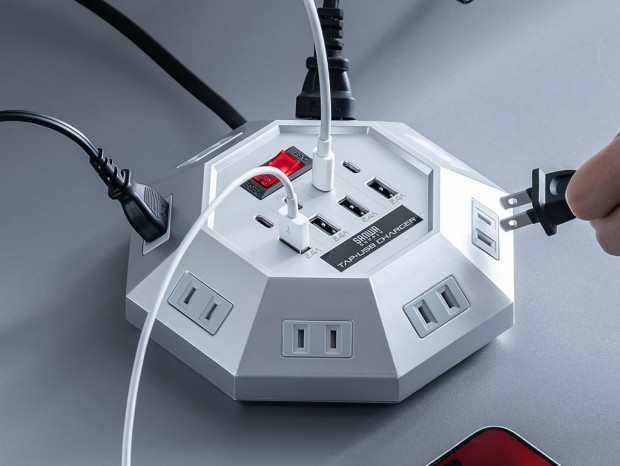 AC×8、USB×8を搭載する八角形デザインの多機能電源タップがサンワダイレクトから