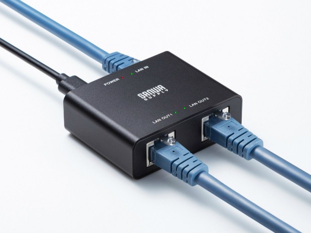 USB Type-C給電の小型3ポートスイッチングハブがサンワサプライから