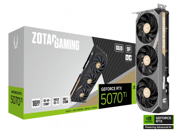 アクセサリー fa 2スロット厚の3連ファンクーラーを搭載するGeForce RTX 5070 TiがZOTAC