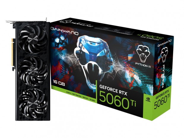 GAINWARD、2スロ仕様の3連ファンクーラーを装備した「RTX 5060 Ti