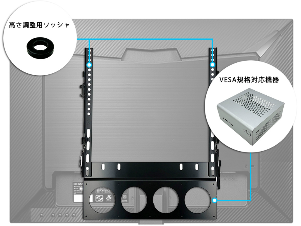 長尾製作所、VESA規格穴を増設する「VESA規格増設プレート400/200