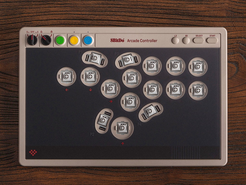 8BitDo、Kailh Wizardロープロスイッチ搭載の薄型レバーレスアケコン「8BitDo Arcade Controller ...