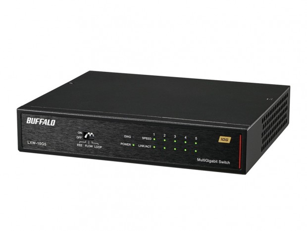 バッファロー、全ポート10ギガビット対応のスイッチングハブ「LXW-10G5」来月発売