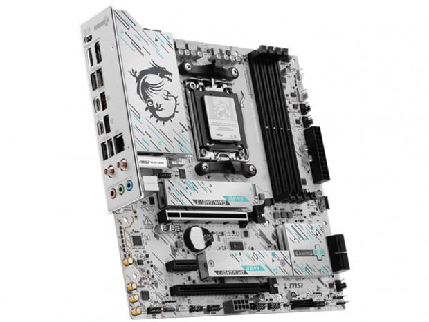 白色基板と白シルバーヒートシンクのマザーボード、MSI「B850M GAMING PLUS WIFI」