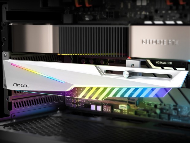 ネジ式調整で幅広いカードをガッチリ支えるGPUサポートステイ、Antec「Dagger ARGB」