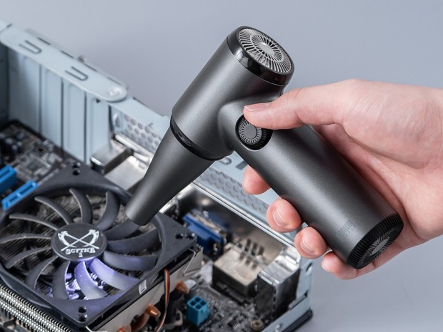 無段階調整のダイヤルスイッチを備えた最大風速30m/sの電動エアダスター