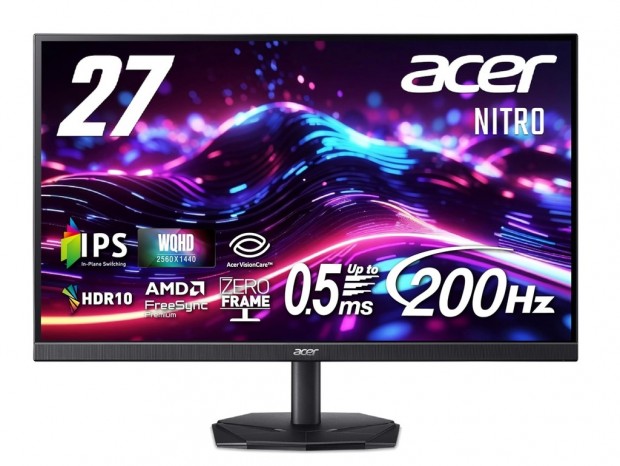 エイサー、200Hz/0.5ms対応の27型WQHDゲーミング液晶「Nitro