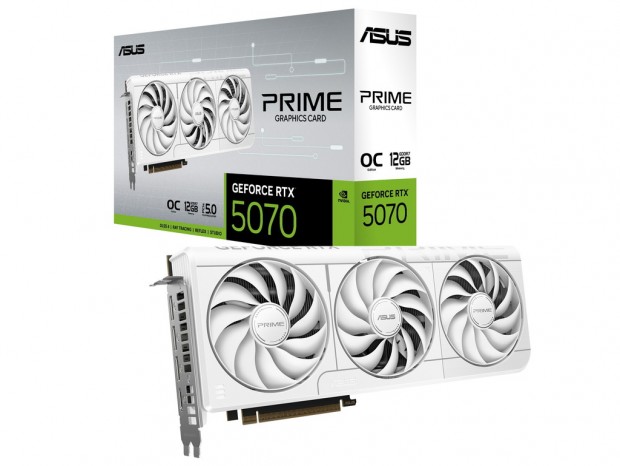 ASUS、白い3連ファンクーラー装備のGeForce RTX 5070カード「PRIME