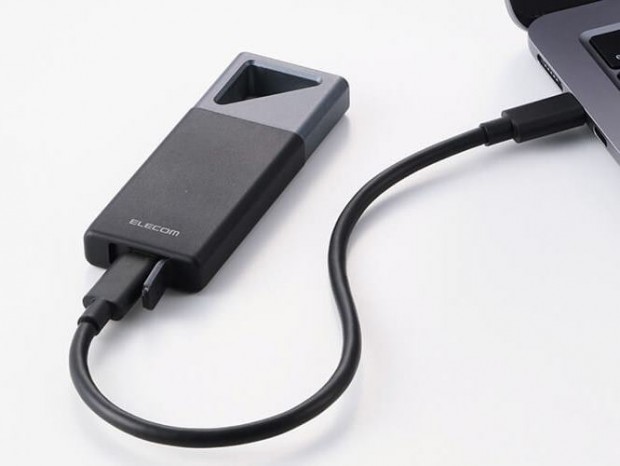 MIL規格に対応する堅牢設計のUSB 3.2 Gen 2×2ポータブルSSD、エレコム「ESD-EHB」