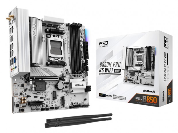ブラックとホワイトの2色のAMD B850チップセットMicroATXマザーボード