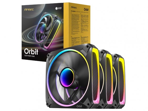 インフィニティミラーとカーボン風デザイン採用の120mm ARGBファン、Antec「Orbit 120 ARGB FAN」