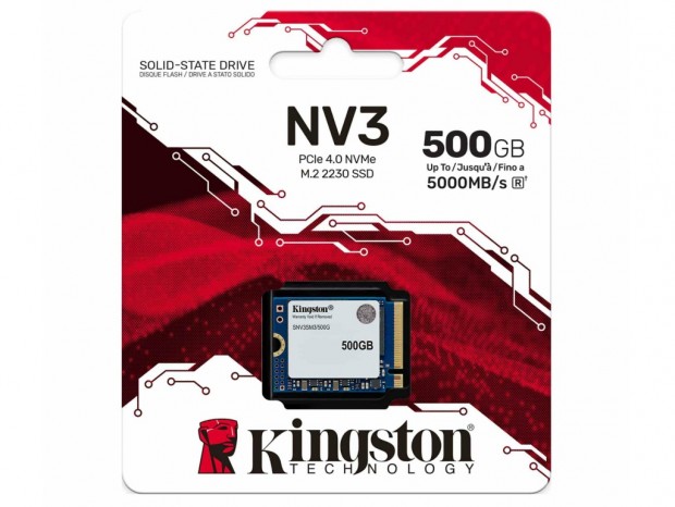 Kingston、PCIe 4.0対応SSD「NV3」シリーズにM.2 2230モデル追加