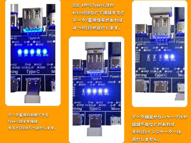 USBケーブルの断線・結線不良がすぐ分かる「USBケーブル簡易チェッカー」が1,580円