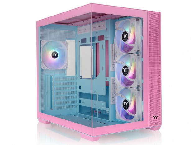 ThermaltakeのピラーレスミドルタワーPCケース2モデルに新色Bubble Pink登場