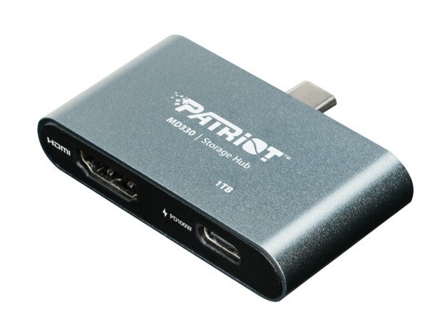 4K HDMI出力と急速充電機能を搭載する最大容量1TBの小型ストレージハブ、Patriot「MD330」