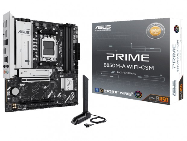 2.5G LANとWi-Fi 6E対応のMicroATXマザーボード、ASUS「PRIME B850M-A WIFI-CSM」
