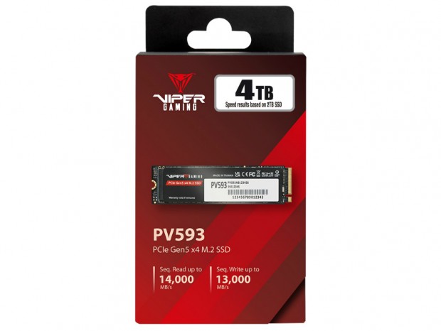 読込14,000MB/s、書込13,000MB/sの高速PCIe 5.0 SSD、Patriot「PV593」