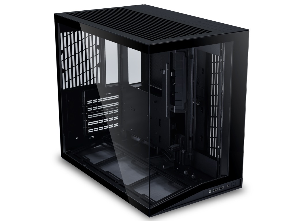 傾斜ボトムデザインのピラーレスPCケース、LIAN LI「O11 MINI V2