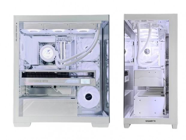 GIGABYTE、GeForce RTX 5090標準で背面コネクタ仕様の白いゲーミングPC
