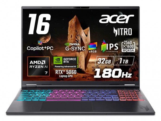 エイサー、RyzenとGeForce RTX 50シリーズを搭載した16型ゲーミング