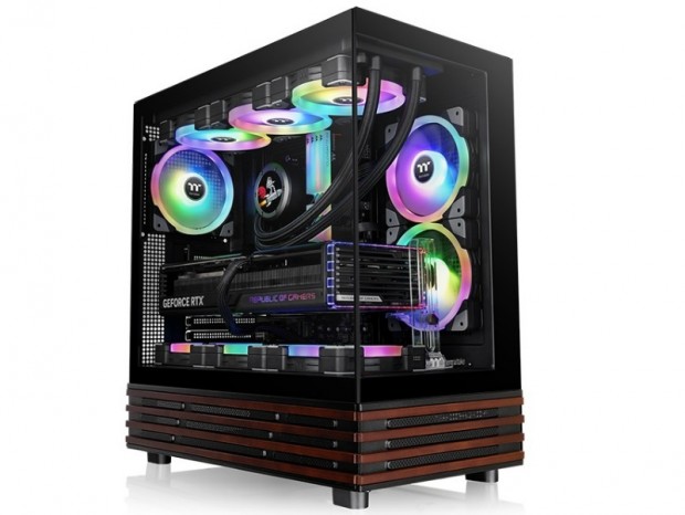 木製ラインを備えたピラーレスPCケース、Thermaltake「View 270 Plus WS ARGB」
