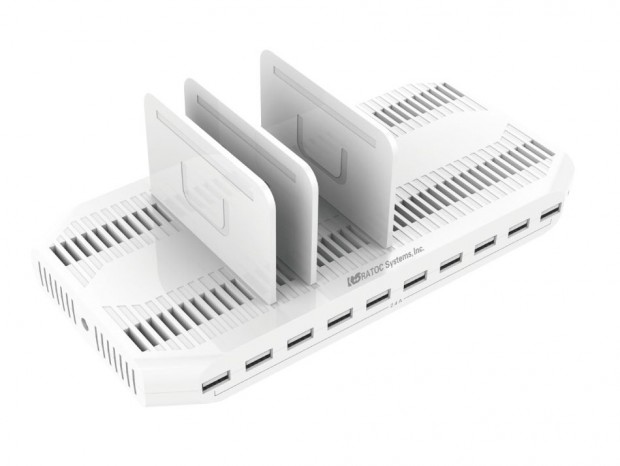 最大10台のスマホ・タブレットを同時充電できるUSB充電ステーションがラトックから